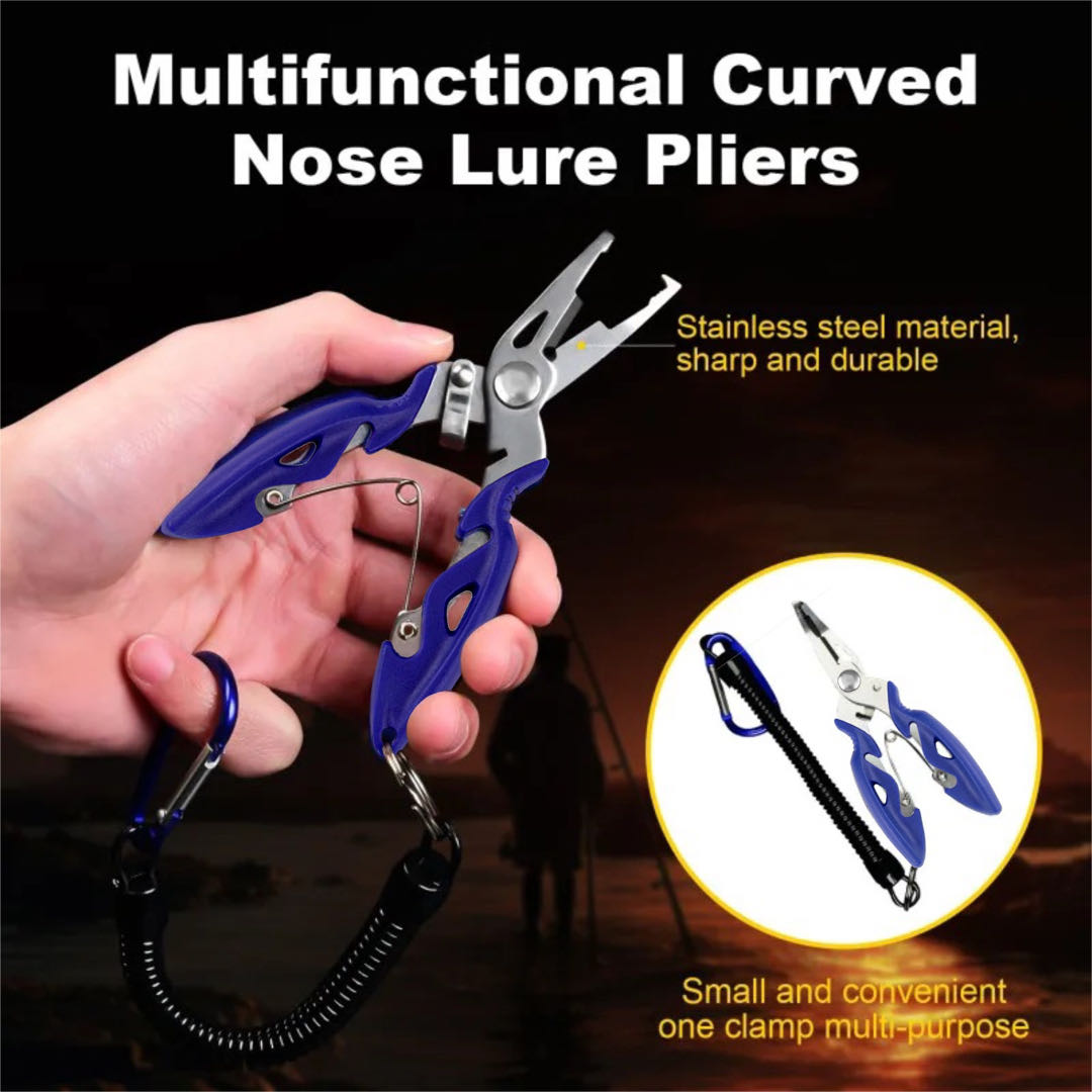 Fishing Line Cutter - คีมปากโค้งอเนกประสงค์สำหรับคีมพับได้อเนกประสงค์ตกปลากลางแจ้ง