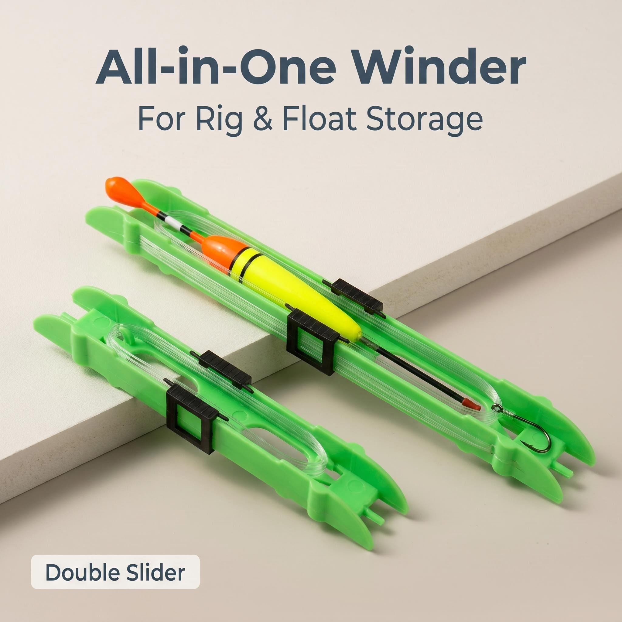 Fishing Line Winder - HIRISI 10 ชิ้น ที่ม้วนเก็บสายเบ็ดแบบเลื่อนคู่ ที่ยึดทุ่นลอย อุปกรณ์ตกปลาคาร์พ
