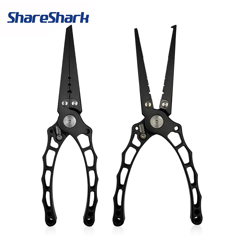Fishing Line Cutter - คีมตกปลาอเนกประสงค์ ShareShark ทำจากสแตนเลส ทนทานต่อการกัดกร่อน พร้อมที่เปิดตะขอและที่ตัดสาย