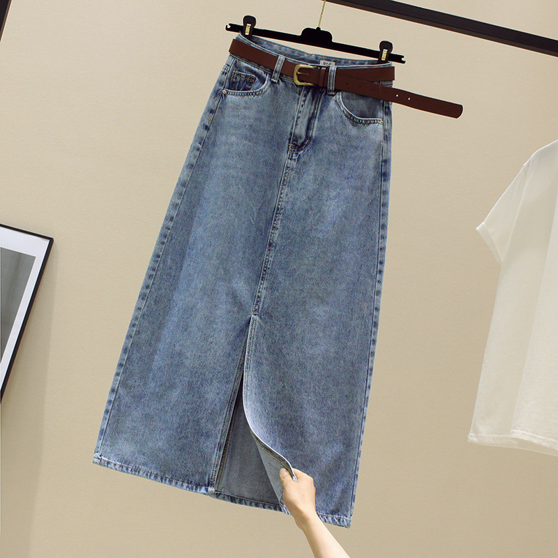 Fly Line - เซ็กซี่ก้น DENIM กระโปรงผู้หญิงสูงเอวล้างกระโปรง Spliced SLIM FIT