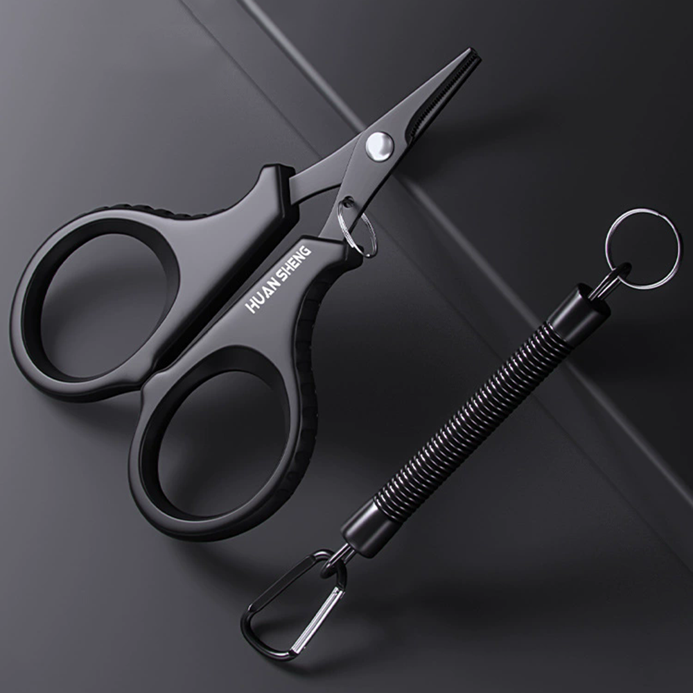 Fishing Line Cutter - กรรไกรตัดสายเอ็นตกปลา สแตนเลสเคลือบไทเทเนียม 1 ชุด ตัดสาย PE