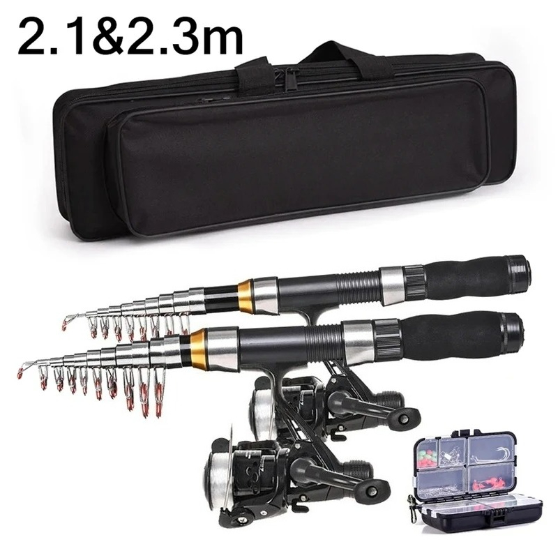 Fishing Line Spooler - ชุดคันเบ็ดตกปลา BRAVMAK 2.1/2.3 เมตร แบบยืดหดได้ พร้อมรอก