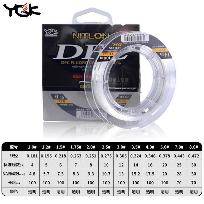 สายคาร์บอน YGK Original DFC สำ - Fluorocarbon Line บทวิจารณ์และราคา