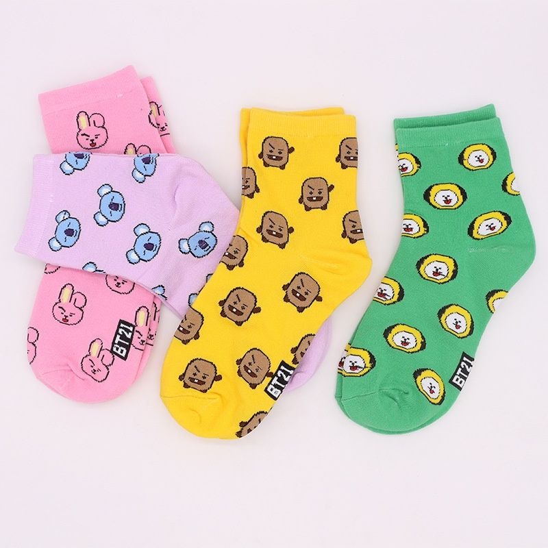 ถุงเท้าการ์ตูน BT21 น่ารัก ถุง - Tippet Line บทวิจารณ์และราคา