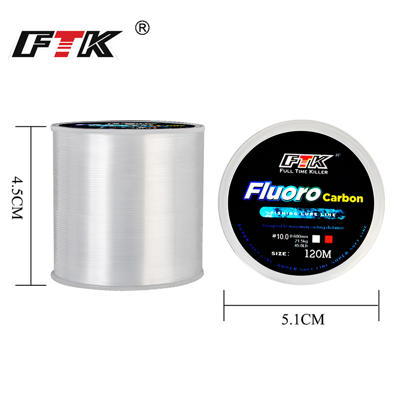 FTK 120m สายตกปลา 0.2 มม.-0.6  - Fluorocarbon Line บทวิจารณ์และราคา