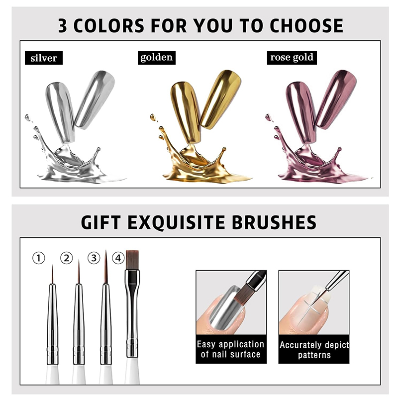 ภาพวาดโลหะเจล Chrome Gold Silv - Copolymer Line บทวิจารณ์และราคา