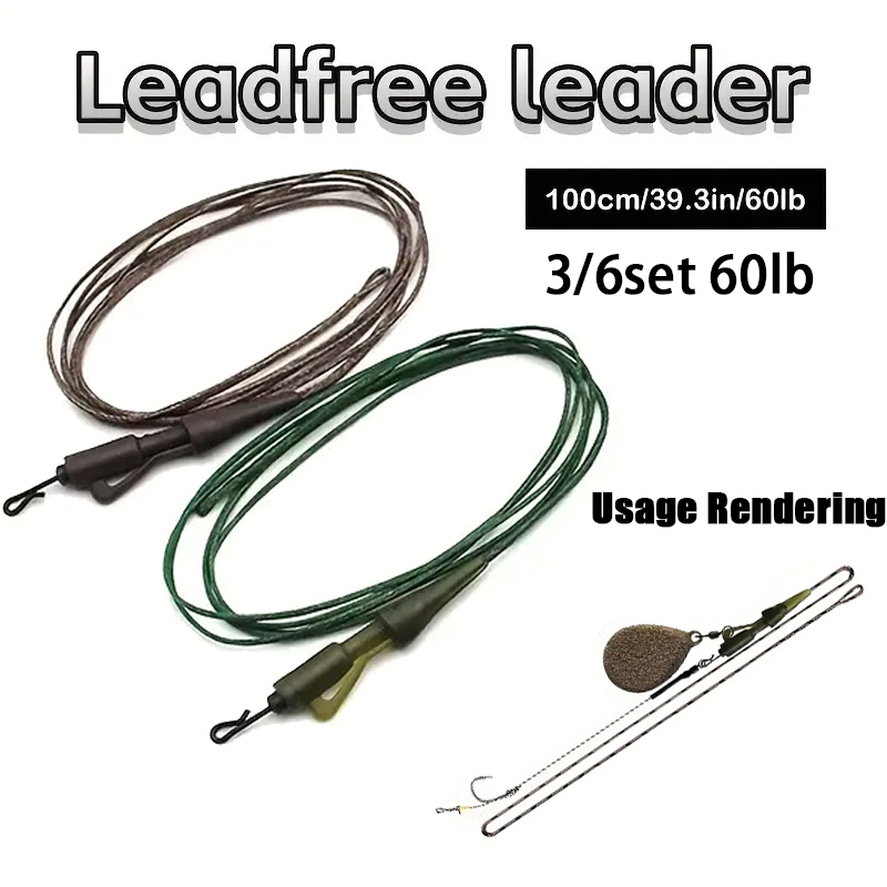 สายเบ็ดตกปลาคาร์พแบบถัก 3/6 ชิ - Leader Line บทวิจารณ์และราคา